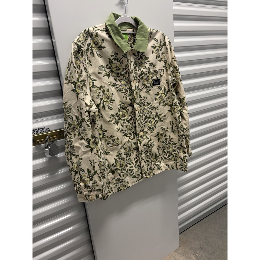 HUF Floral Chore Coat Jacket Size Large Men's  Green - Picture 5 of 6